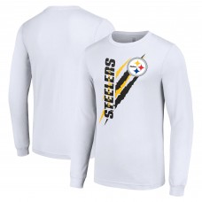 Pittsburgh Steelers Starter White Color Scratch Long Sleeve T-Shirt