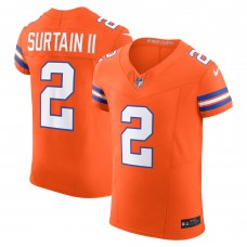 Игровая джерси Denver Broncos Patrick Surtain II Nike Orange Vapor F.U.S.E. Elite Vapor F.U.S.E. Elite