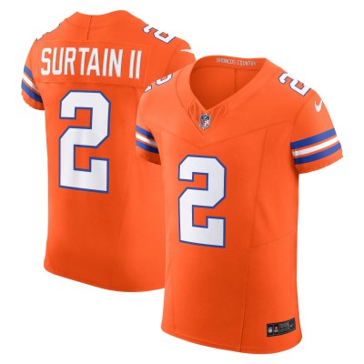 Игровая джерси Denver Broncos Patrick Surtain II Nike Orange Vapor F.U.S.E. Elite Vapor F.U.S.E. Elite