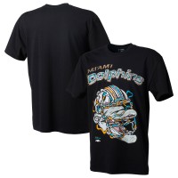 Miami Dolphins Distortedd Black LEADERS T-Shirt