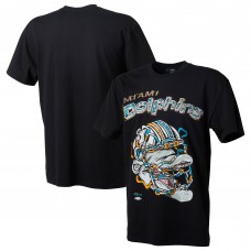 Miami Dolphins Distortedd Black LEADERS T-Shirt