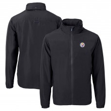 Pittsburgh Steelers Cutter & Buck Black Charter Eco Recycled Full-Zip Jacket