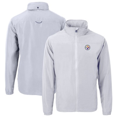 Pittsburgh Steelers Cutter & Buck Gray Charter Eco Recycled Full-Zip Jacket