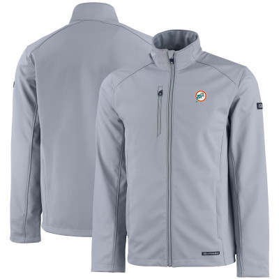 Кофта на молнии Miami Dolphins Cutter & Buck Evoke Eco Softshell Recycled - Gray