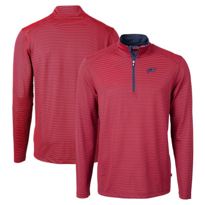 Пуловер Buffalo Bills Cutter & Buck Red/Navy Virtue Eco Pique Micro Stripe Recycled Top