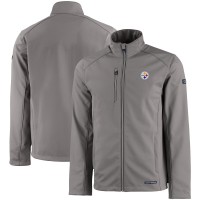 Pittsburgh Steelers Cutter & Buck Gray Evoke Eco Softshell Recycled Full-Zip Jacket