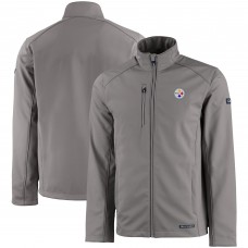 Pittsburgh Steelers Cutter & Buck Gray Evoke Eco Softshell Recycled Full-Zip Jacket