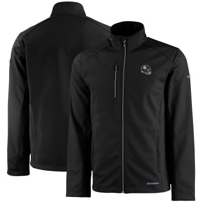 Pittsburgh Steelers Cutter & Buck Black Evoke Eco Softshell Recycled Full-Zip Jacket