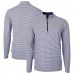 Chicago Bears Cutter & Buck Navy/White Virtue Eco Pique Micro Stripe Recycled Quarter-Zip Pullover Top