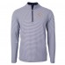 Chicago Bears Cutter & Buck Navy/White Virtue Eco Pique Micro Stripe Recycled Quarter-Zip Pullover Top