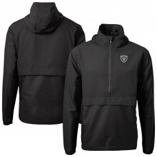 Las Vegas Raiders Cutter & Buck Black Charter Eco Recycled Anorak Half-Zip Jacket