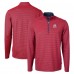 Green Bay Packers Cutter & Buck Red/Navy Virtue Eco Pique Micro Stripe Recycled Quarter-Zip Pullover Top