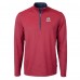 Green Bay Packers Cutter & Buck Red/Navy Virtue Eco Pique Micro Stripe Recycled Quarter-Zip Pullover Top