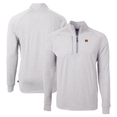 Кофта на короткой молнии Cincinnati Bengals Cutter & Buck  Adapt Eco Knit - Heather Gray