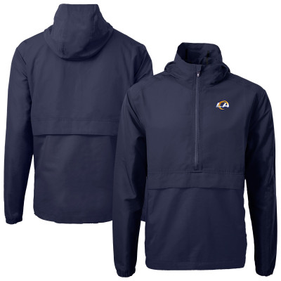 Los Angeles Rams Cutter & Buck Charter Eco Recycled Anorak Half-Zip Jacket - Blue