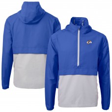 Los Angeles Rams Cutter & Buck Charter Eco Recycled Anorak Half-Zip Jacket - Blue