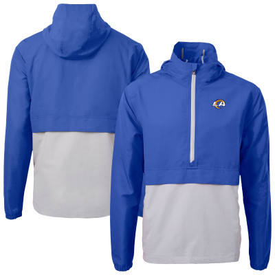 Los Angeles Rams Cutter & Buck Charter Eco Recycled Anorak Half-Zip Jacket - Blue