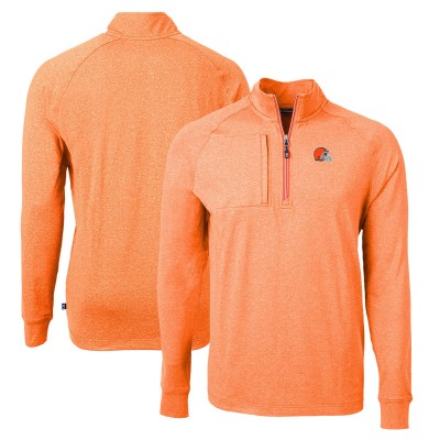 Кофта на короткой молнии Cleveland Browns Cutter & Buck  Adapt Eco Knit - Heather Orange