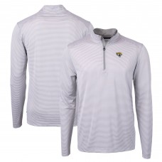 Кофта на короткой молнии Jacksonville Jaguars Cutter & Buck Virtue Eco Pique Micro Stripe Recycled - Gray/White