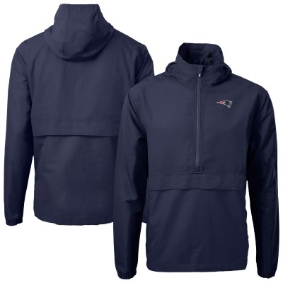 New England Patriots Cutter & Buck Blue Charter Eco Recycled Anorak Half-Zip Jacket