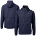 New England Patriots Cutter & Buck Blue Charter Eco Recycled Anorak Half-Zip Jacket