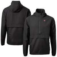 New York Giants Cutter & Buck Black Charter Eco Recycled Anorak Half-Zip Jacket