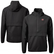 San Francisco 49ers Cutter & Buck Black Charter Eco Recycled Anorak Half-Zip Jacket