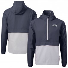 Seattle Seahawks Cutter & Buck Blue Charter Eco Recycled Anorak Half-Zip Jacket