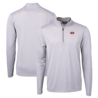 Кофта на короткой молнии San Francisco 49ers Cutter & Buck Virtue Eco Pique Micro Stripe Recycled - Gray/White