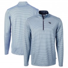Кофта на короткой молнии Tennessee Titans Cutter & Buck Virtue Eco Pique Micro Stripe Recycled - Light Blue/Navy