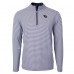 Кофта на короткой молнии Tennessee Titans Cutter & Buck Virtue Eco Pique Micro Stripe Recycled - Navy/White
