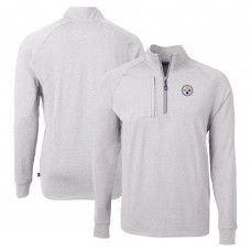 Pittsburgh Steelers Cutter & Buck Heather Gray Adapt Eco Knit Quarter-Zip Pullover Top