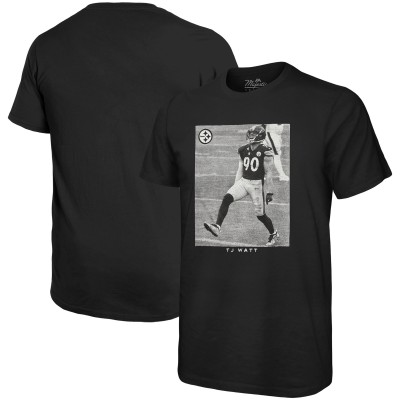 Футболка T.J. Watt Pittsburgh Steelers Majestic Threads Oversized Player Image - Black