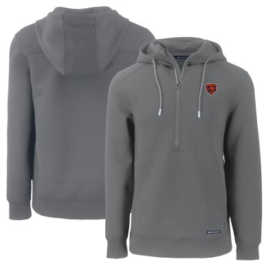 Толстовка Chicago Bears Cutter & Buck Throwback Roam Eco Half-Zip Recycled - Gray