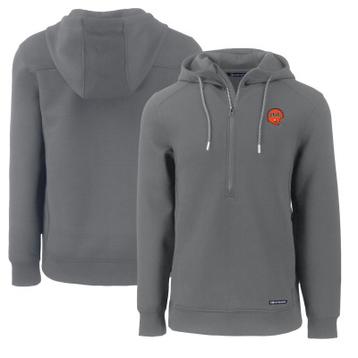 Толстовка Cincinnati Bengals Cutter & Buck Throwback Roam Eco Half-Zip Recycled - Gray