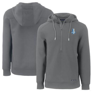 Толстовка Detroit Lions Cutter & Buck Throwback Roam Eco Half-Zip Recycled - Gray