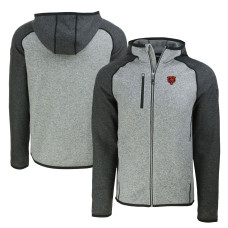 Толстовка Chicago Bears Cutter & Buck Heather Gray/Heather Charcoal Throwback Mainsail Sweater-Knit Full-Zip