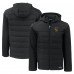 Pittsburgh Steelers Cutter & Buck Black Throwback Evoke Hybrid Eco Softshell Recycled Full-Zip Hoodie Jacket