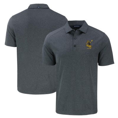 Pittsburgh Steelers Cutter & Buck Heather Black Throwback Forge Eco Stretch Recycled Polo