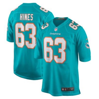 Игровая джерси Chasen Hines Miami Dolphins Nike Team Game -  Aqua