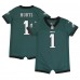 Newborn & Малышам Philadelphia Eagles Jalen Hurts Nike Midnight Green Game Romper Jersey