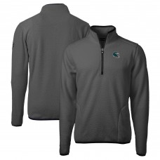 Кофта на короткой молнии Philadelphia Eagles Cutter & Buck Helmet Cascade Eco Sherpa Fleece- Gray/Black