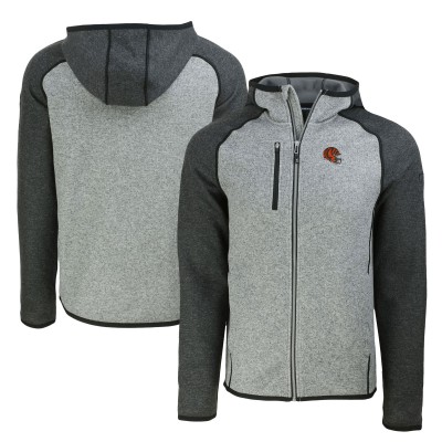Толстовка на молнии Cincinnati Bengals Cutter & Buck  Helmet Mainsail Sweater-Knit - Heather Gray/Heather Charcoal