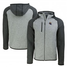 Толстовка на молнии Los Angeles Rams Cutter & Buck  Helmet Mainsail Sweater-Knit - Heather Gray/Heather Charcoal