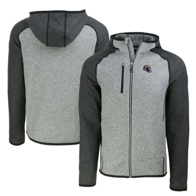Толстовка на молнии Los Angeles Rams Cutter & Buck  Helmet Mainsail Sweater-Knit - Heather Gray/Heather Charcoal