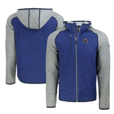 Толстовка на молнии Los Angeles Rams Cutter & Buck  Helmet Mainsail Sweater-Knit - Royal/Heather Gray
