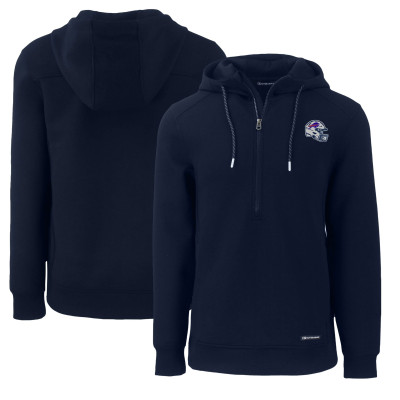 Толстовка Buffalo Bills Cutter & Buck Navy Helmet Roam Eco Half-Zip Recycled