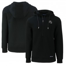Pittsburgh Steelers Cutter & Buck Black Helmet Roam Eco Half-Zip Recycled Pullover Hoodie