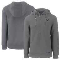 Pittsburgh Steelers Cutter & Buck Gray Helmet Roam Eco Half-Zip Recycled Pullover Hoodie