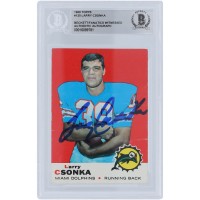 Larry Csonka Miami Dolphins Autographed 1969 Topps Series 1 #120 Beckett Fanatics Witnessed Authenticated Rookie Card